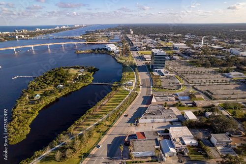 Aerial drone photo of Daytona Beach, Florida