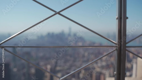 Cityscape of New York City on a sunny day seen from the Empire State Building in 4K