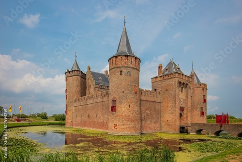 Scenic view of the historic Muiderslot castle in Muiden, Netherlands