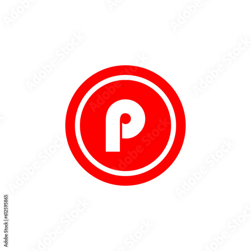 logo abstrak p icon collor red  photo