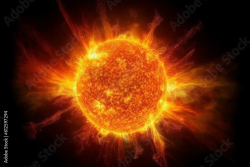 Flashes in the sun. Climate change concept. AI generated  human enhanced.