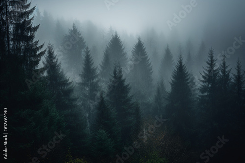 foggy forest background © Yoshimura