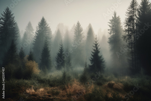 foggy forest background © Yoshimura