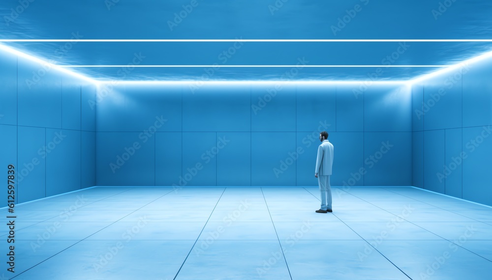 Fototapeta premium person in empty room, alone