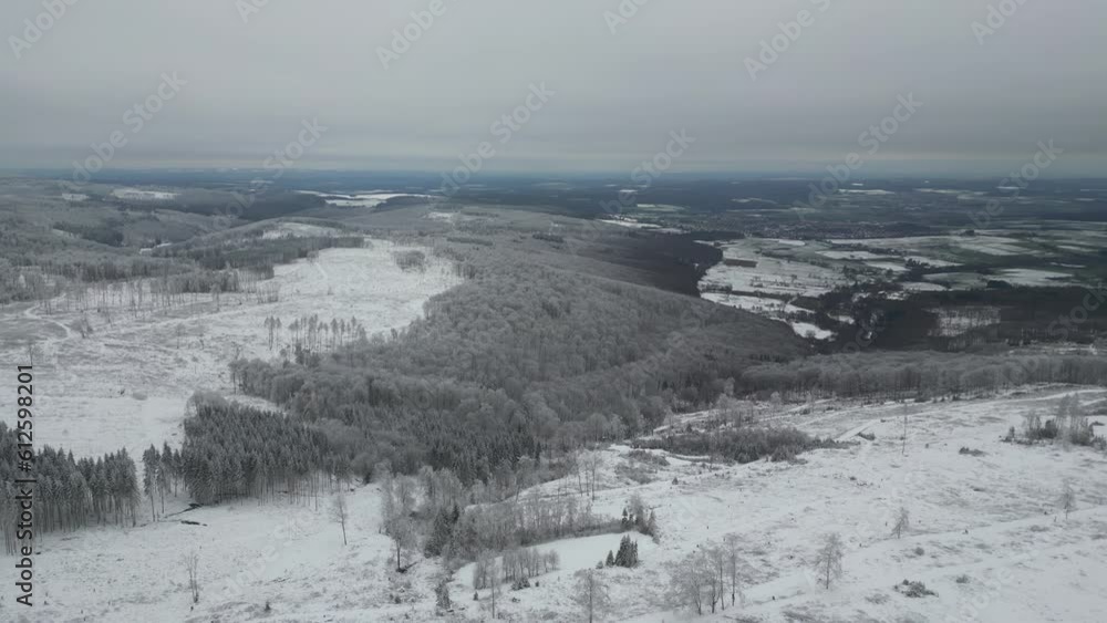 Aerial view of a beautiful forest during winter Aerial view of a beautiful forest during winter