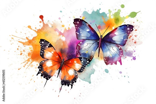 two butterflies on a white background