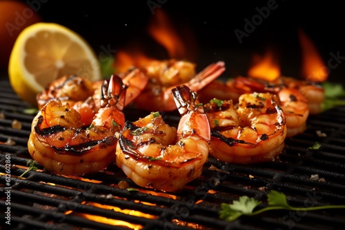 grilled shrimp on a grill