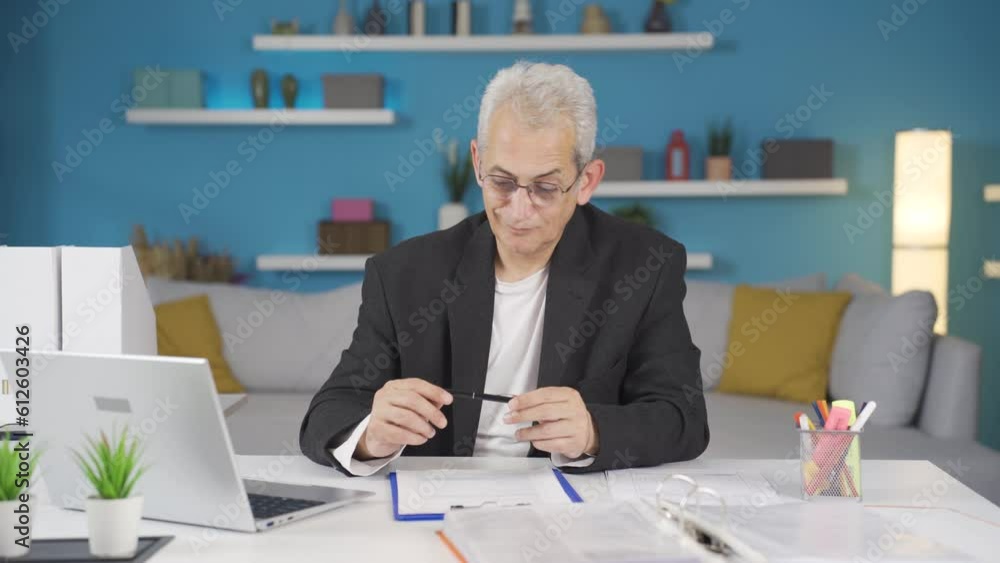 Home office worker man has trouble focusing. Home office worker man has trouble focusing.