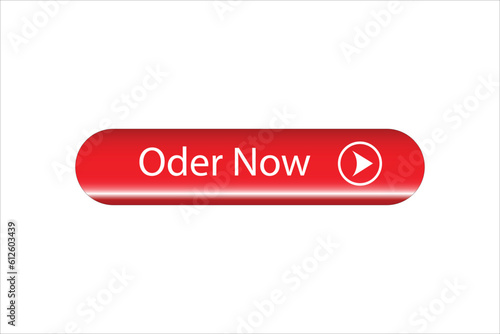 Oder Now 3d red button.Vector web button.