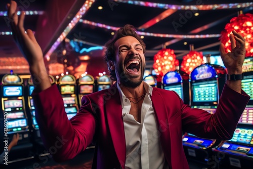 man in casino, win