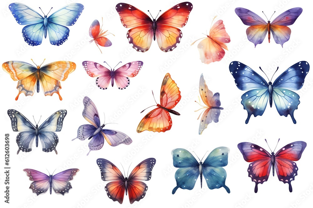 watercolor butterflies background