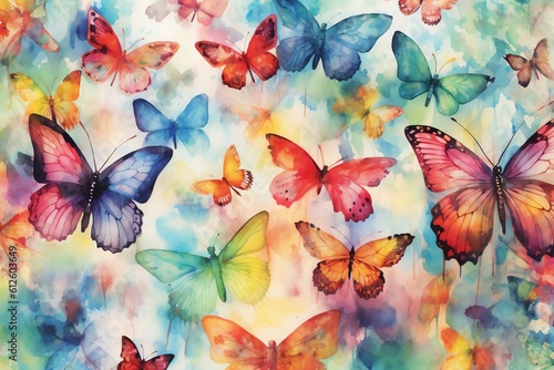 watercolor butterflies background