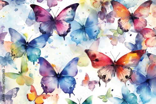 watercolor butterflies background © RJ.RJ. Wave