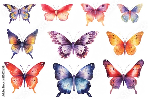 watercolor butterflies background