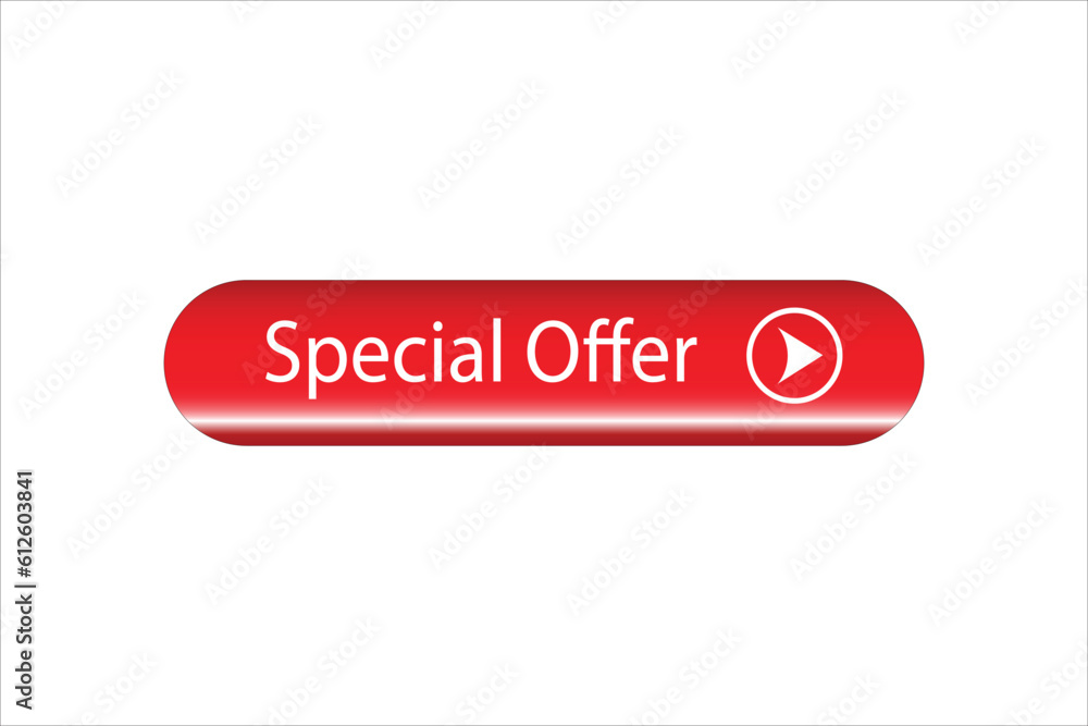  special offer 3d red button.Vector web button.