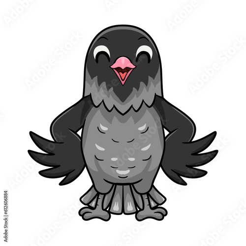 Cute mauve gray masked lovebird cartoon