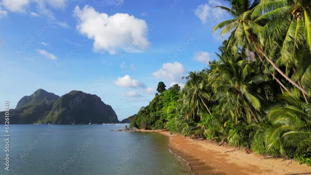 Drone view over a tropical Depeldet Island in Palawan, Philippines Drone view over a tropical Depeldet Island in Palawan, Philippines