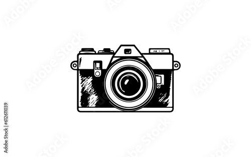 Camera photography shape isolated illustration with black and white style.

