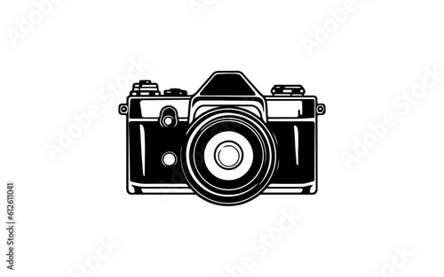 Camera photography shape isolated illustration with black and white style.

