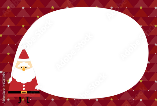 大きな袋を持ったサンタクロース／クリスマスカード　テンプレート