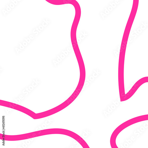Pink Outline Frame Abstract Shapes 