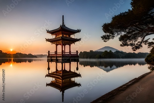 Timeless Reflections: The Majestic Pagoda's Journey through Centuries © Being Imaginative