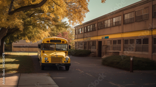 school bus at school Generative AI