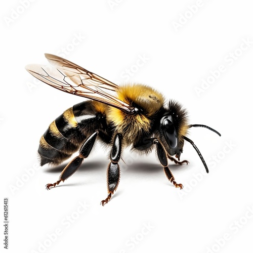 Bumble bee pictures with white background. Generative AI © Hemant