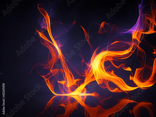 abstract glowing flame drops in electric AI generated photo