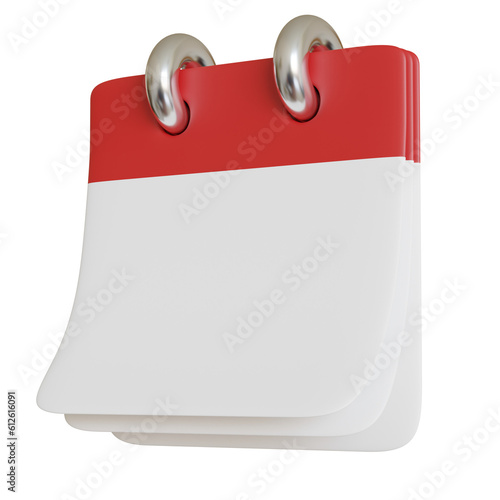 Planning schedule icon concept, modern 3d calendar.