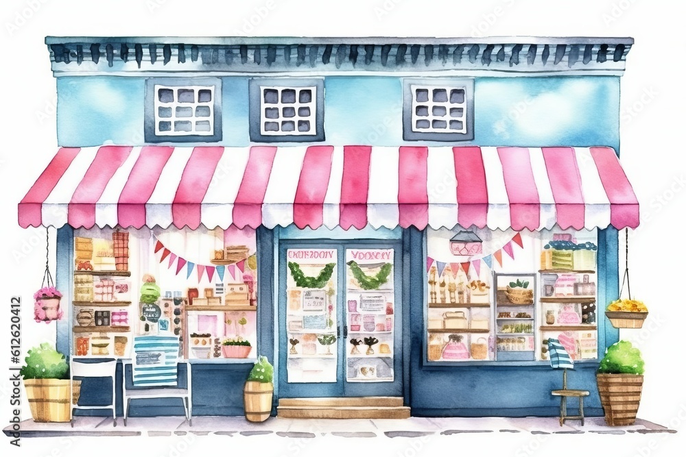 お店の外観イラスト,Generative AI AI画像 お店の外観イラスト,Generative AI AI画像