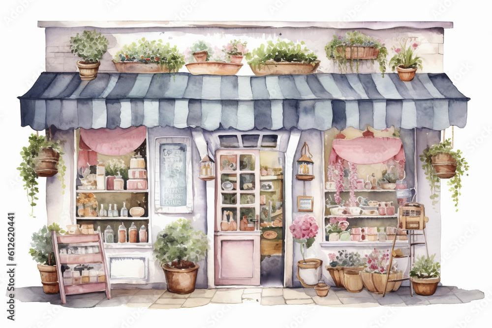 お店の外観イラスト,Generative AI AI画像 お店の外観イラスト,Generative AI AI画像