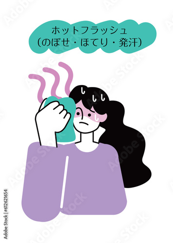  menopause02_woman_イラスト素材_更年期障害_女性_症状_ベクター