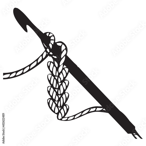 Knitting hook with wool