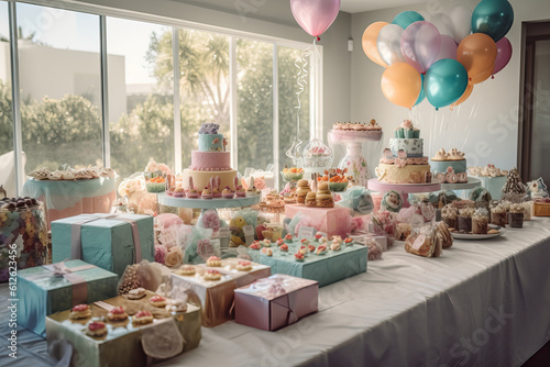 Room decorating for a birthday celebration