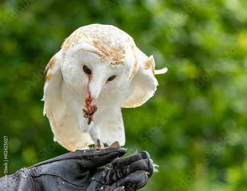 Fototapeta Naklejka Na Ścianę i Meble -  Closeup of a beautiful white owl
