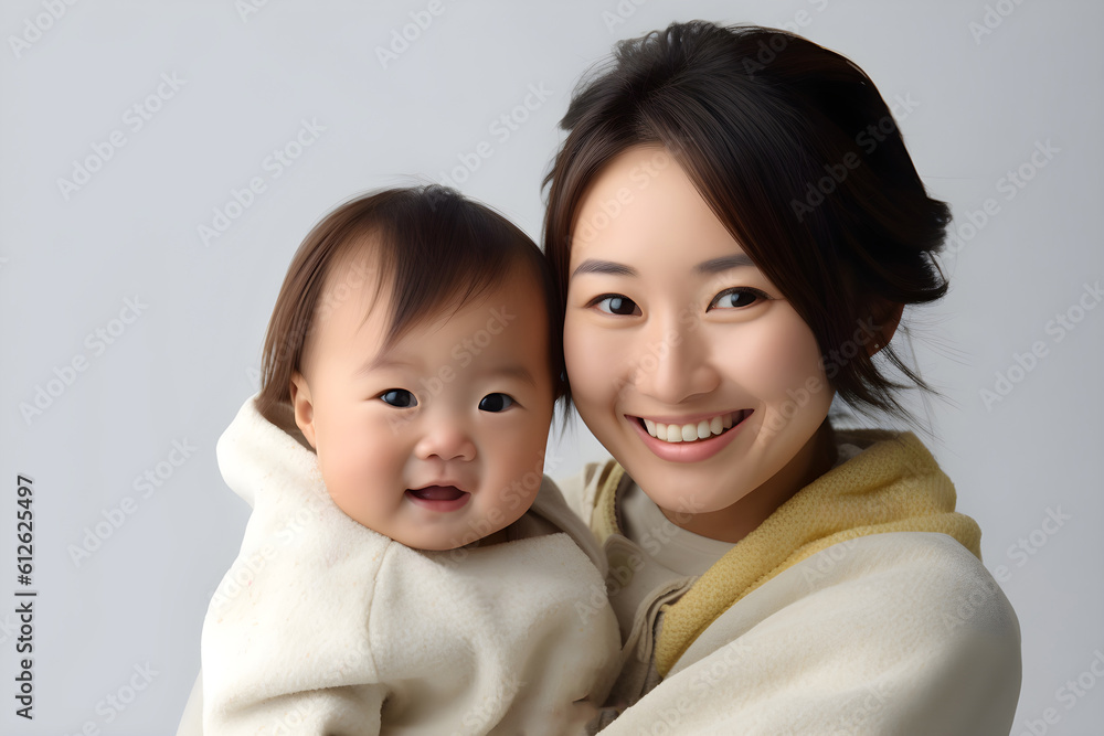 笑顔の赤ちゃんママ(日本人) with generative ai 笑顔の赤ちゃんママ(日本人) with generative ai