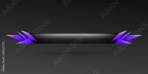 Black and purple lower third game interface screen title banner on black background