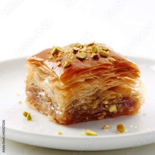 turkish baklava with crushed pistachio © Qaisara