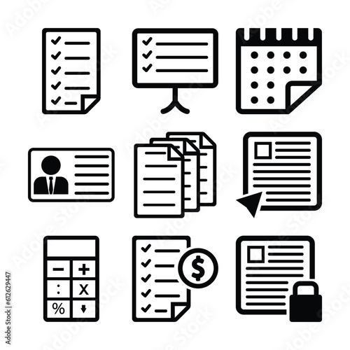 Set Flat Line Icons Office and Business. Finance and business line icons collection. isolated on white background.