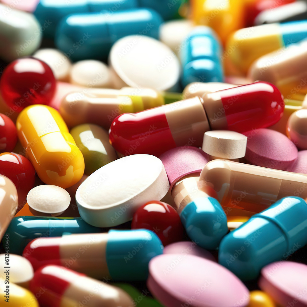 Various pills and capsules with Generative AI. Various pills and capsules with Generative AI.