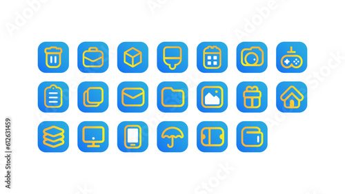 Ocean Gold Icon Set - Basic UI