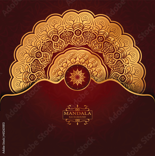 Gold color islamic pattern mandala