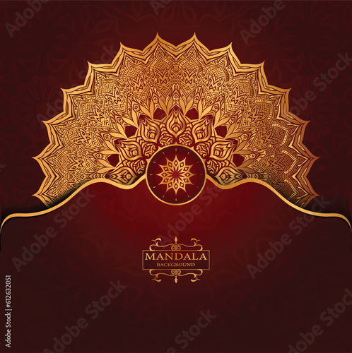 Gold color islamic pattern mandala