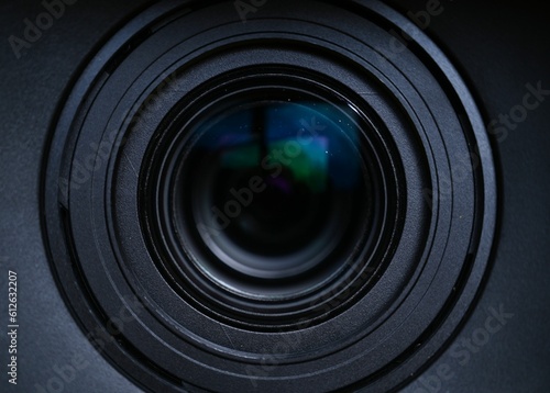 Closeup shot of camera lens