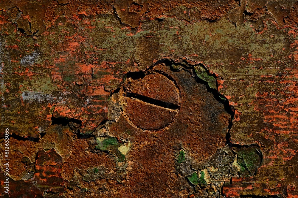 Aged, rusty surface with an attractive patina of rust