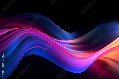 Obraz na płótnie Abstract colorful neon light waves traveling at highspeed. Generative AI. w salonie