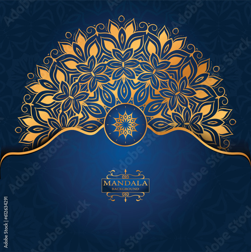 Luxury gold arabesque pattern in mandala background arabic islamic east style premium 
