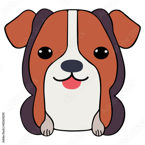 Dog clipart vector flat design on transparent background  animal isolated clipping path element