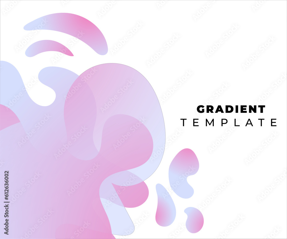 Fluid color soft gradient template blue and pink. Colorful bubble shapes with gradients. Trendy design and copy space. Eps10 vector. Fluid color soft gradient template blue and pink. Colorful bubble shapes with gradients. Trendy design and copy space. Eps10 vector.